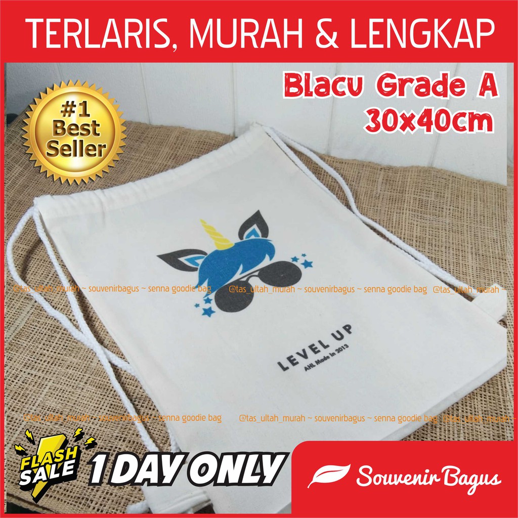 Tas Blacu 30x40 cm Promosi Ultah Souvenir Terlaris colorful Tas Blacu Murah