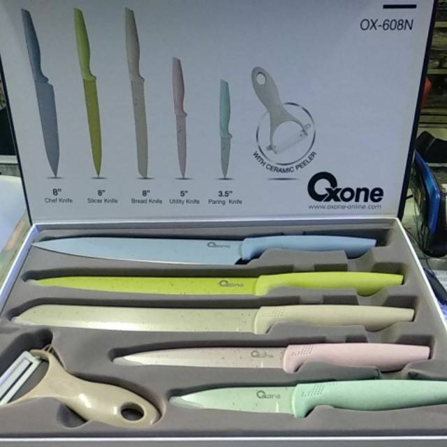 [ Oxone ] Pisau Set Oxone OX 608N - Marble Knife Set Multi Color - 6 Set