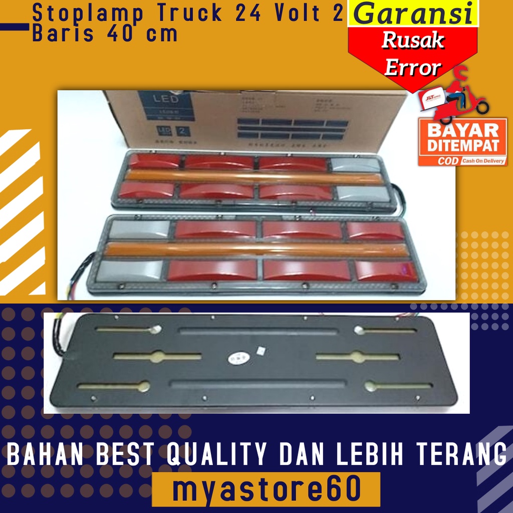 Lampu Stoplamp Lampu New Stoplamp Aksesoris Variasi Mobil Truk Truck Mobil Besar Mitsubishi Hino Running Stoplamp Truck 24 Volt 2 Baris - 40 cm