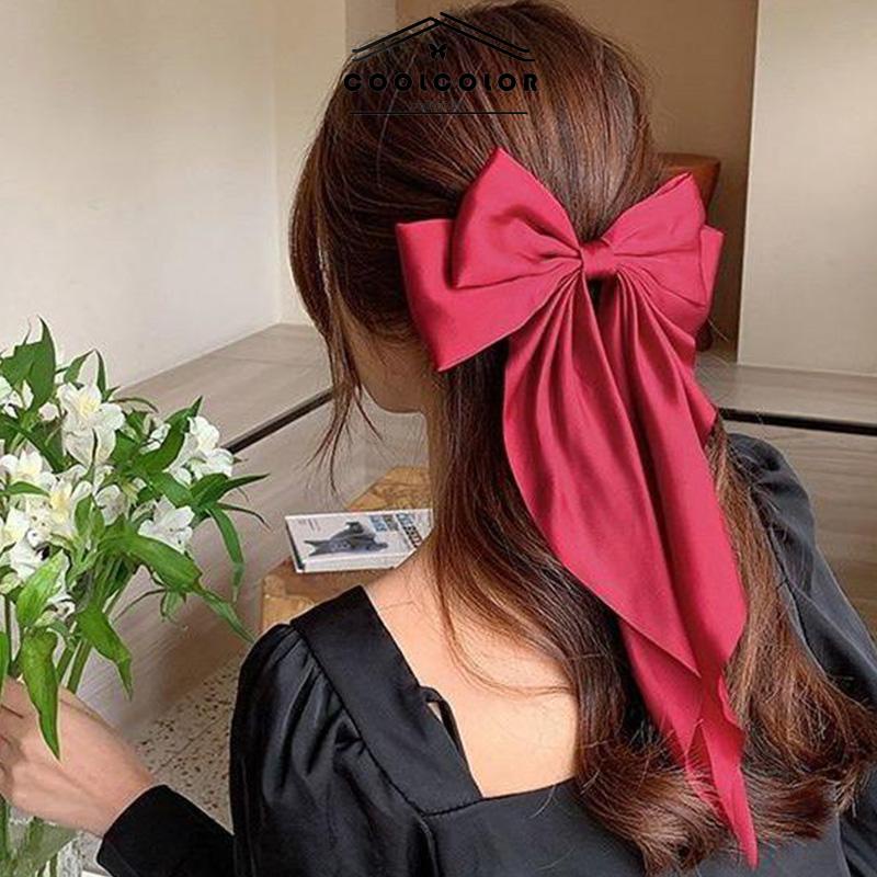 COD Jepit Rambut Pita Besar Korea Elegan Panjang Pita Rambut- cl