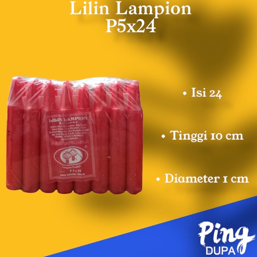 Lilin Merah Lampion Isi 24 Tanpa Asap Tahan Lama Tanpa Menetes Nyala Sampai Habis Kualitas Terbaik P5