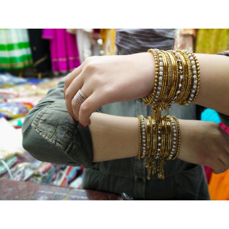 SEPASANG GELANG ETNIK/GELANG ALA INDIA/FASHION GELANG INDIA/AKSESORIS INDIA/ BOHO/BOHEMIAN