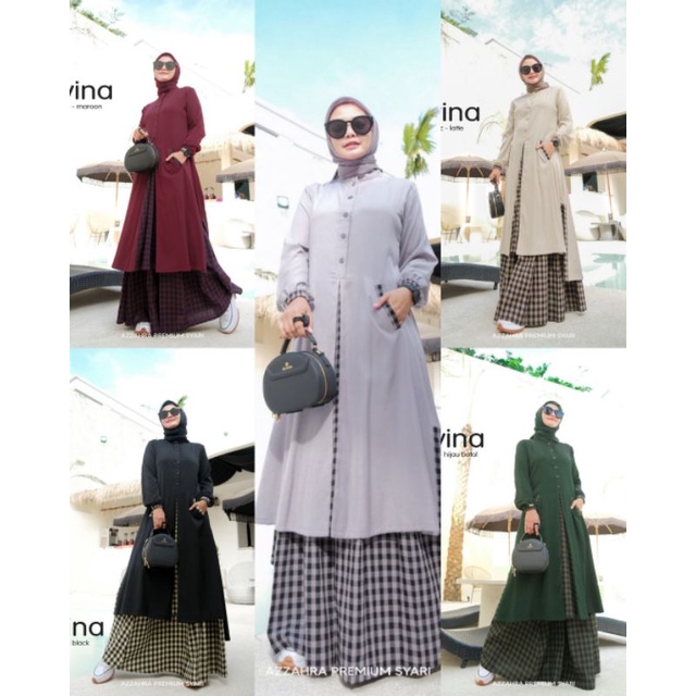 Avina set (Tunik+Rok) by Azzahra Premium syarii