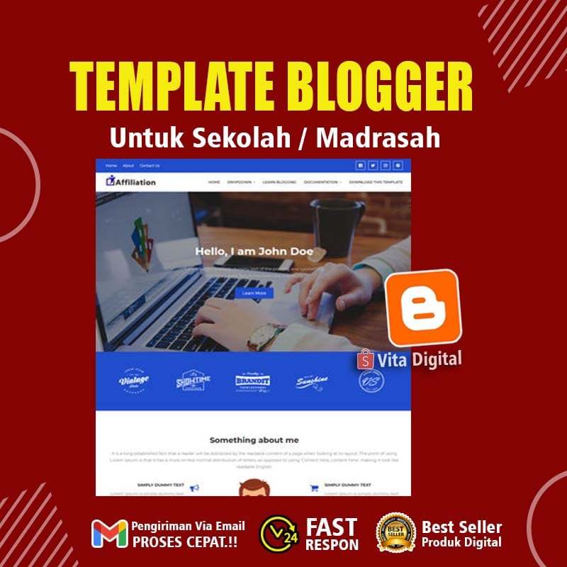 Blogger Template cocok untuk sekolah atau madrasah | Template Blogspot