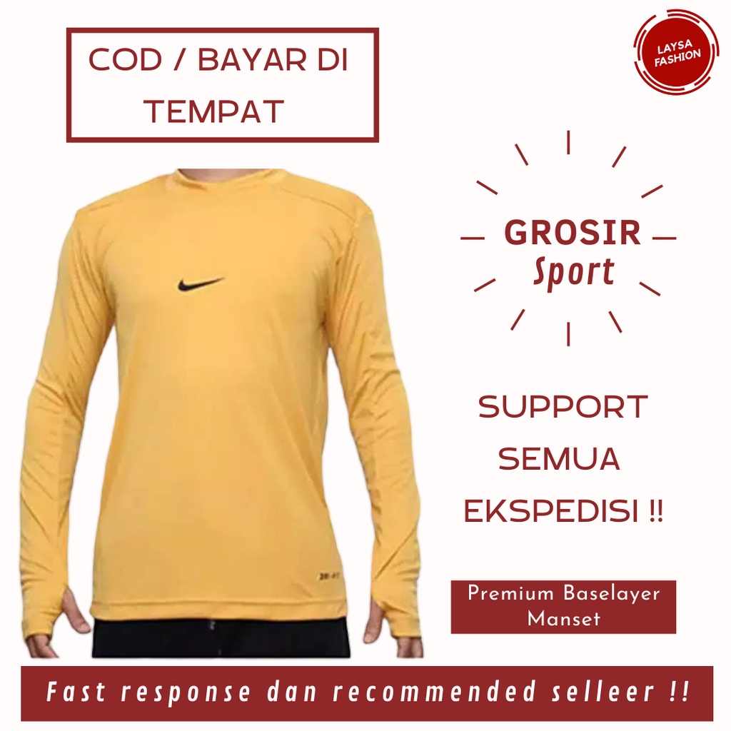 COD SATUAN DAN GROSIR PROMO Baselayer Grosir Dewasa Pakaian Olahraga Baselayer Manset Nike Murah Berkualitas Baju Manset Pria Wanita Grade Ori Kaos Manset Baselayer Warna Pria dan Wanita Manset Kaos Panjang Daleman Kaos Dalaman Nike Sepakbola Futsal Volly