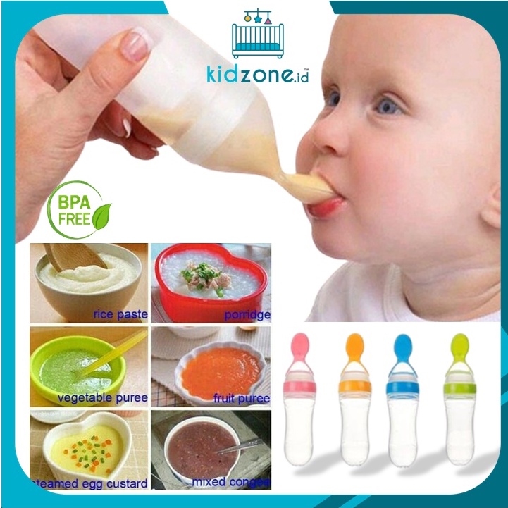 Botol Dot Sendok Bayi / Botol Dot Silicone Makan Bayi / Alat Makan Bayi