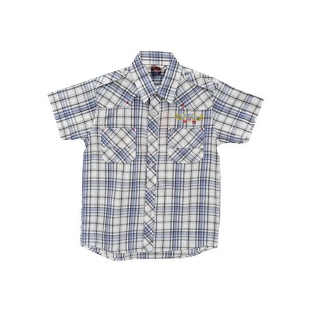 Kemeja Anak Junior Kotak Putih Ungu Muda