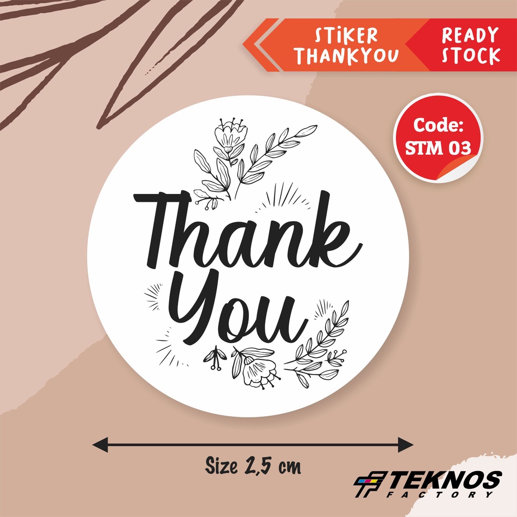 

[30 PCS] STIKER LABEL THANK YOU BONTAK CHROMO STM 03