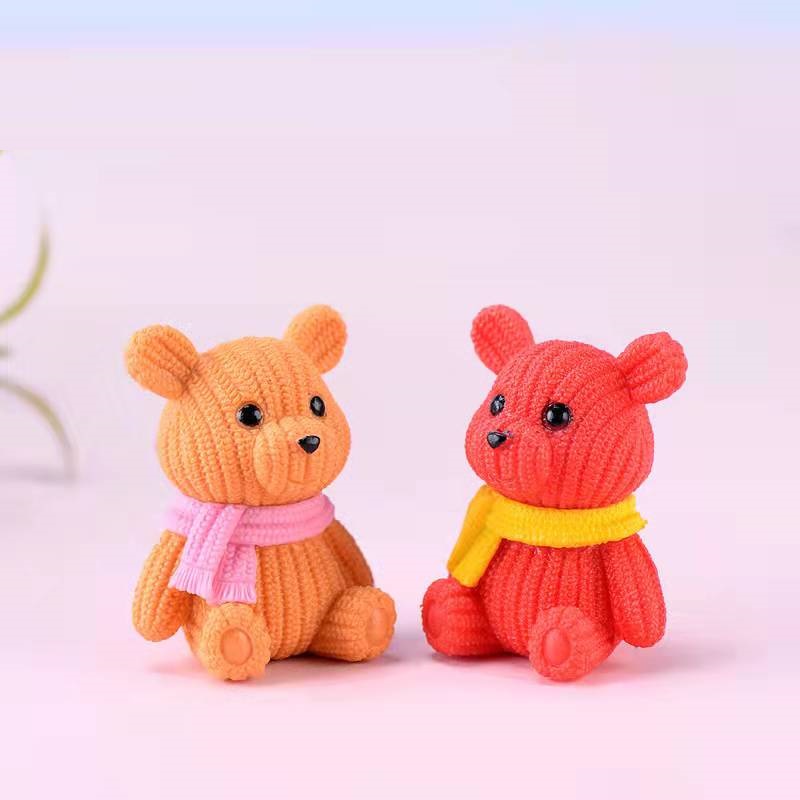 Cake Toper Figure Topper Hiasan Kue Karakter Bear Beruang Syal /Pcs