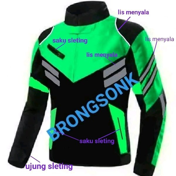 Unik jaket turing polos hijau ojol terbaik
