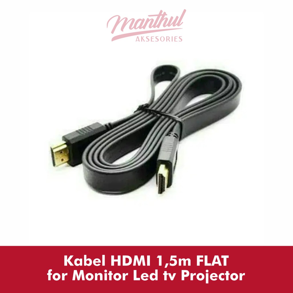 Kabel HDMI 1,5m FLAT for Monitor Led tv Projector