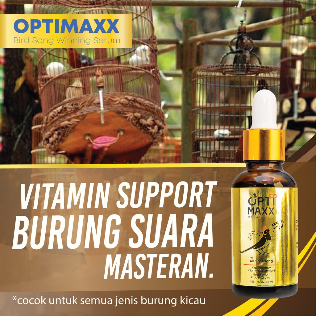 Optimaxx Serum Vitamin Obat Tetes Burung Kicau Suara Gacor
