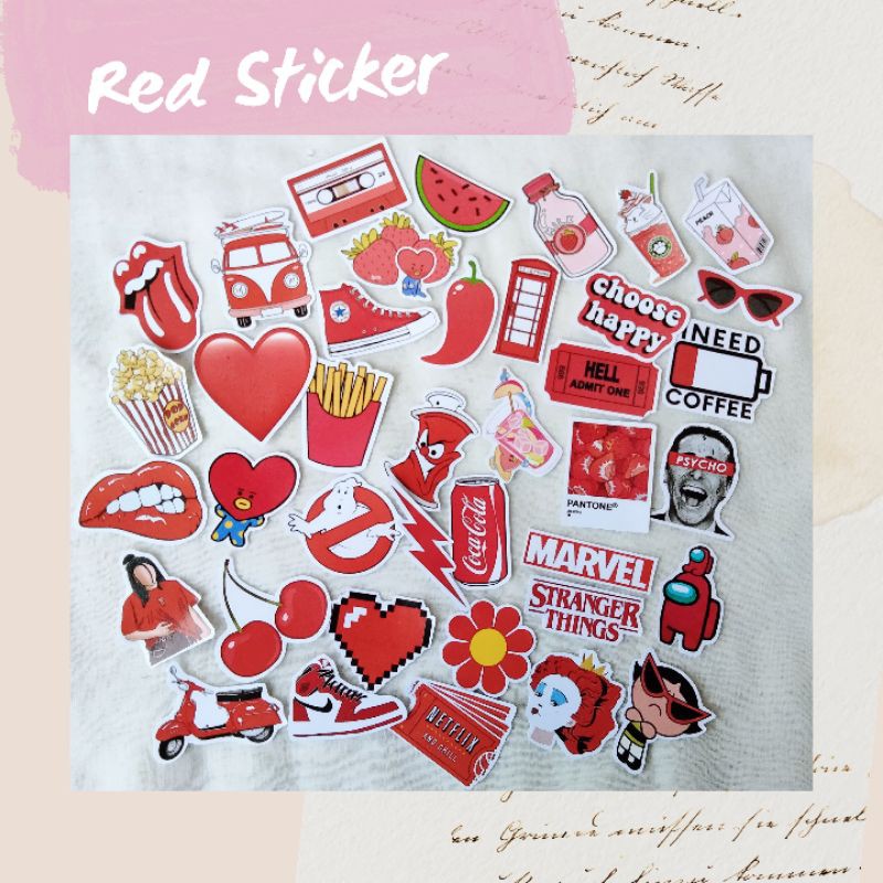 

STIKER DECORATION SCRAPBOOK RED SERIES