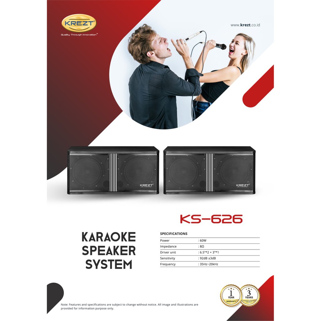 KARAOKE SPEAKER SYSTEM KREZT KS-626 | PASSIVE SPEAKER