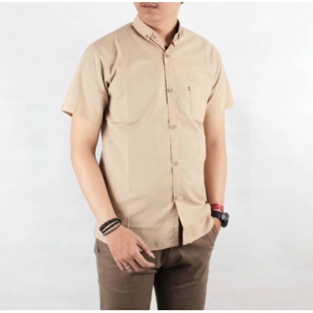 Bos Baju kemeja pria polos lengan pendek /Kemeja laki-laki / Kemeja dewasa /Hem pria lengan pendek