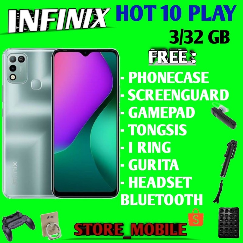 INFINIX HOT 10 PLAY 3/32 RAM 3GB ROM 32GB GARANSI RESMI