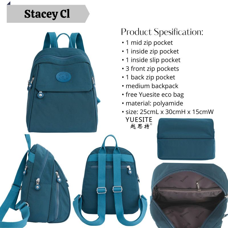 TAS RANSEL SEDANG YUESITE STACEY ORIGINAL IMPORT ANTI AIR MEDIUM BACKPACK CYUTEBAGS