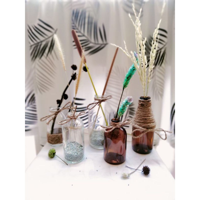 Vas Bunga Aesthetic/Botol kaca aesthetic coklat