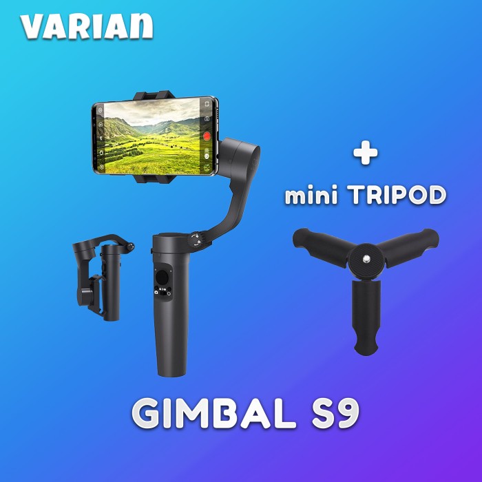 {adenastore} HANDHELD PHIP GIMBAL STABILIZER S6  S9 FOLD FOR SMARTPHONE - Gimbal S9 Murah