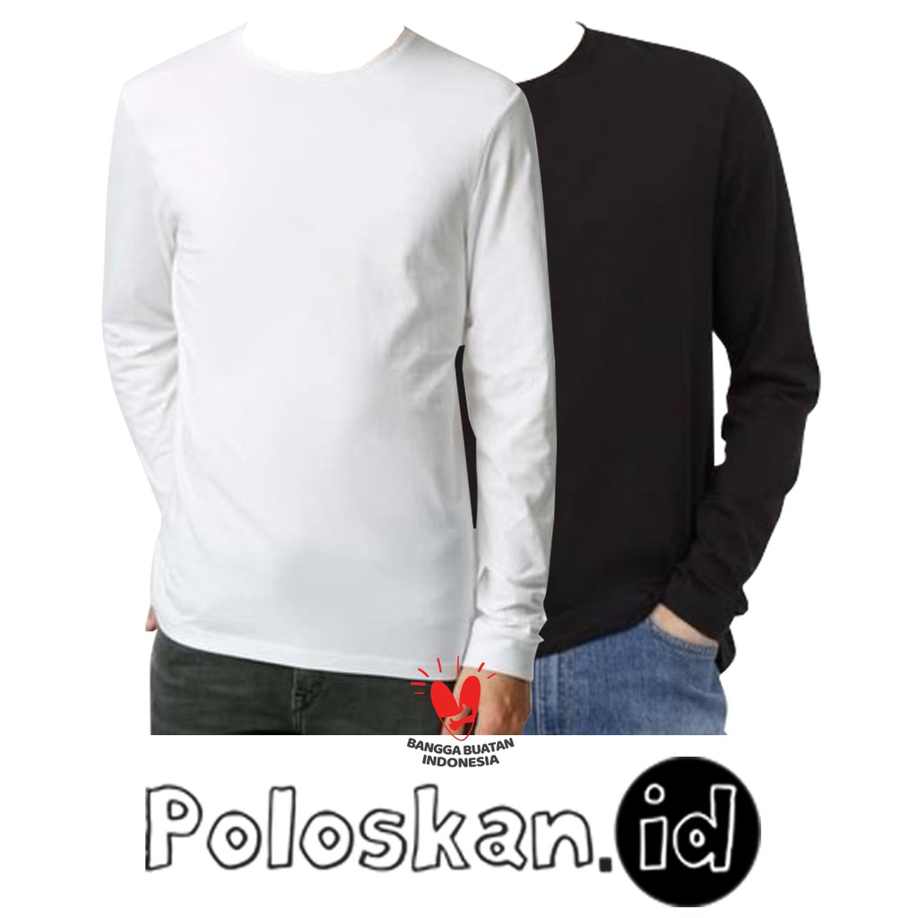 Kaos Polos Kaos Polos Lengan Panjang 20s Loss Ujung Tanpa Karet Pria Wanita