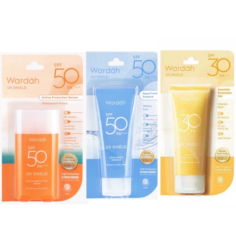 Wardah UV Shield spf 50++ Light Matte Sun Stick 22 g / Aqua Fresh spf 50++ / Sunscreen Gel spf 30++ Wardah BPOM