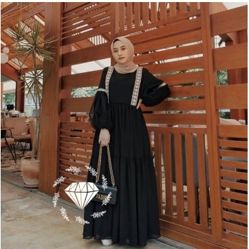 DRESS GAMIS MODERN ROK MAYUNG LEBAR 3M /BAJU LEBARAN 2021/GAMIS LEBARAN 2021