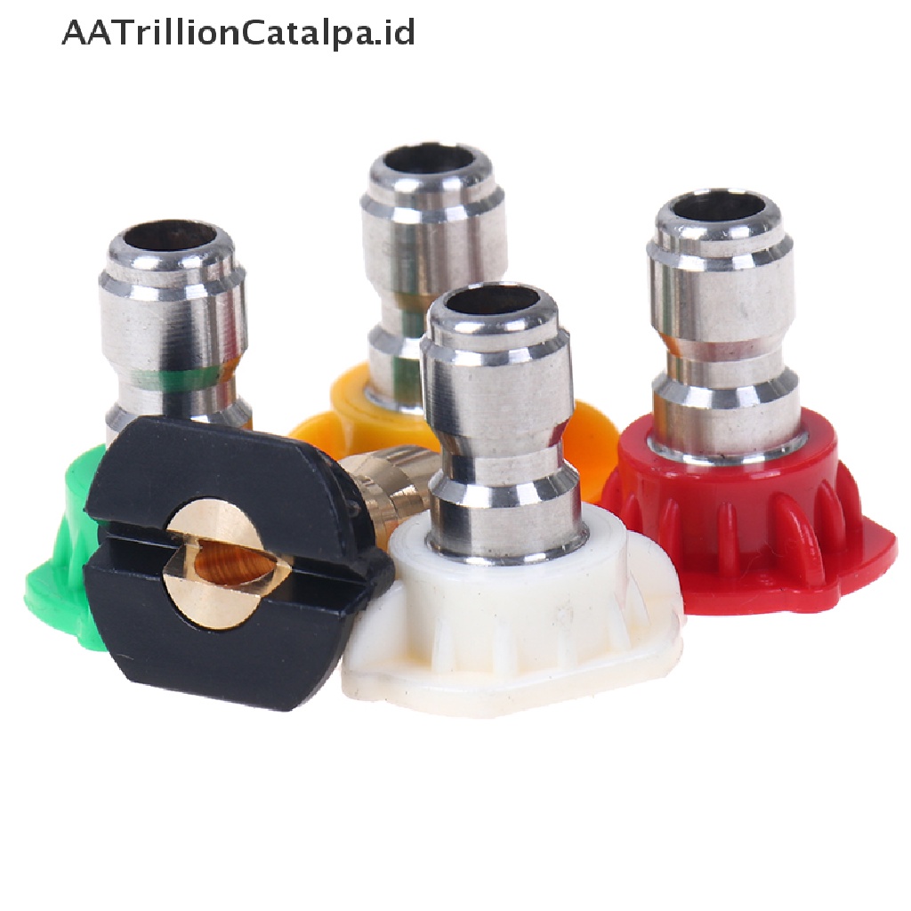 Aatrillioncatalpa 5pcs / Set Nozzle Spray Tekanan Tinggi 1 / 4 &quot;Quick Connect Untuk Aksesoris Mesin Cuci