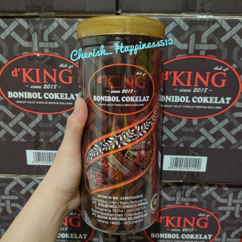1 Toples 80 pcs D'KING Bonibol Jumbo Biskuit dan Wafer Salut Cokelat, Keju, dan Susu