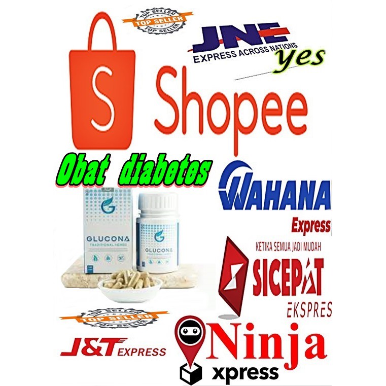 GLUCONA Asli Obat Herbal Diabetes Gula Darah Insulin Penurun Kadar Kencing Manis - glucona original