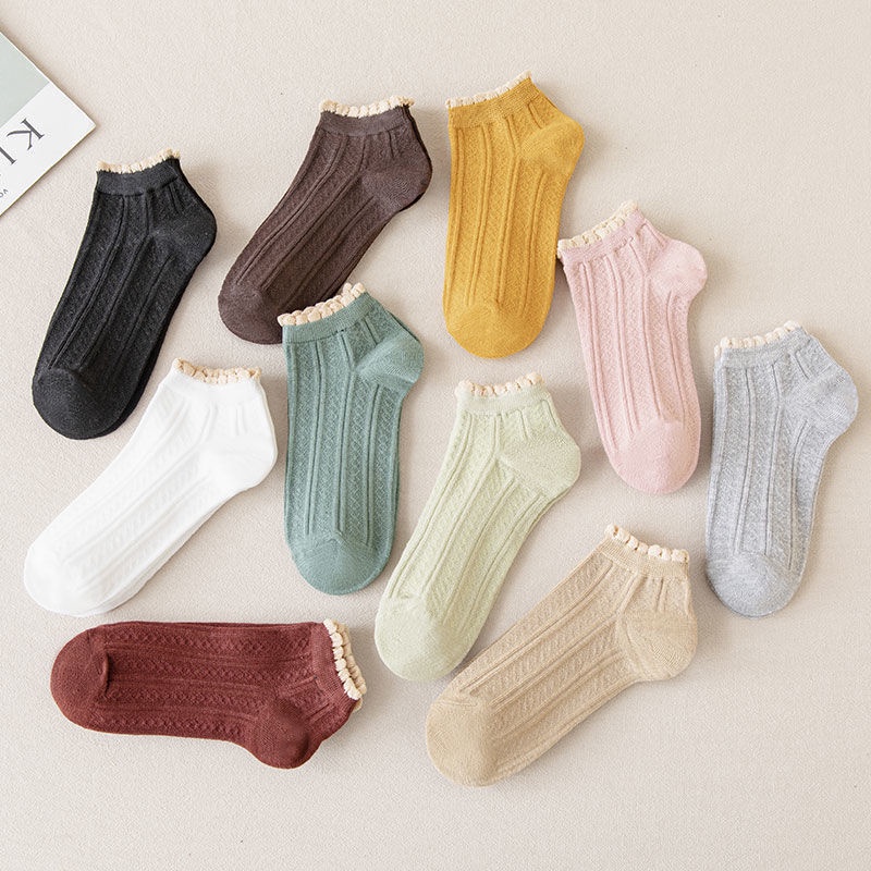 ❀ Chingu ❀ KK008 Kaos Kaki (Tanpa Kemasan) Wanita Tipis Pendek Semata Kaki Renda Fashion Korea Women Sock Import Murah