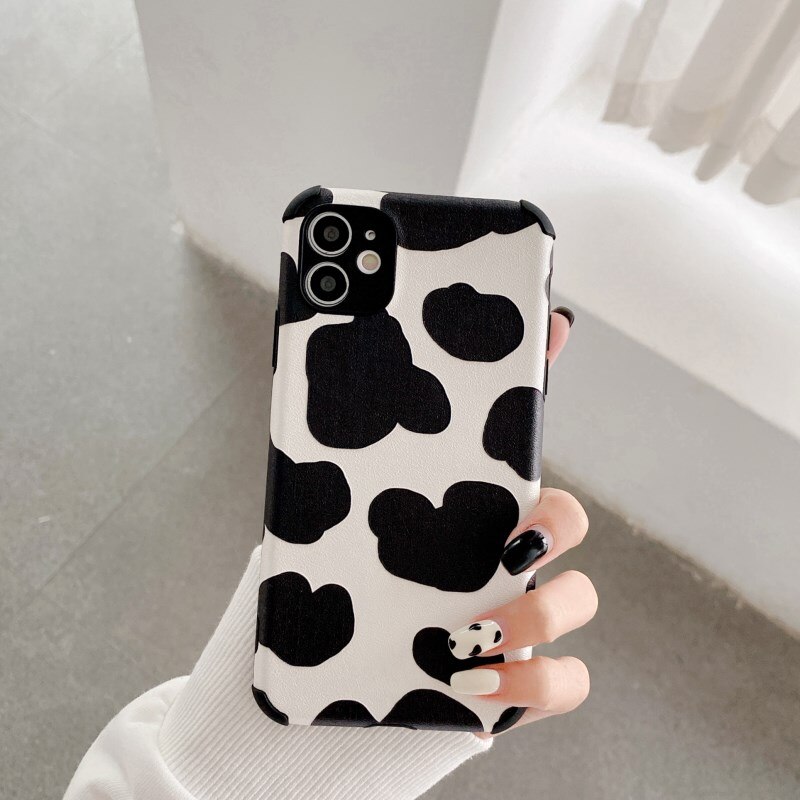 Soft leather phone case for iPhone 6 6s 7 8 Plus iPhone 11 12 Pro Max XR X XS MAX SE 2020 12 Mini Fashion Zebra Cow Pattern Silicon Full Cover