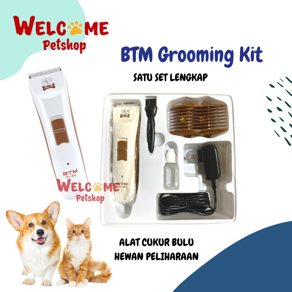 BTM Grooming Kit Alat Cukur Elektronik Bulu Anjing Kucing Lengkap