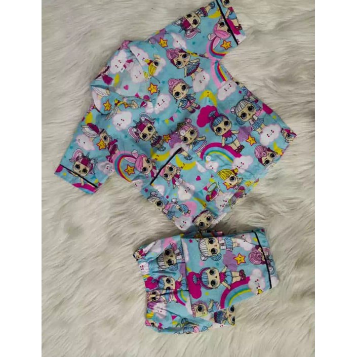 PIYAMA ANAK MOTIF LOL TOSCA DAN LOL PINK TERBARU//BAJU TIDUR ANAK MOTIF LOL TERBARU 0-4 TAHUN