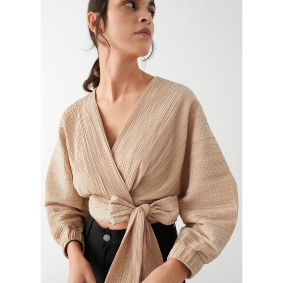 OUTER CROP KIMONO TALI CRINGKLE