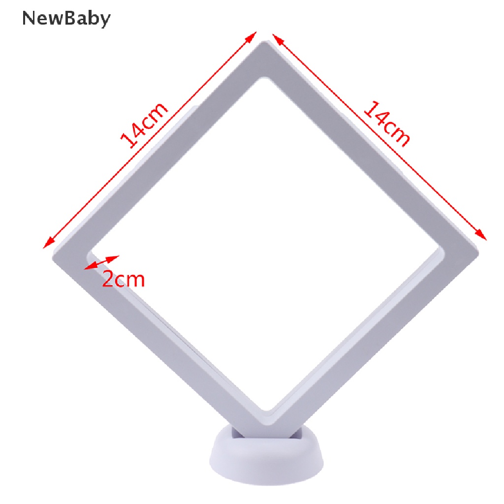 NewBaby Square 3D Floating Jewelry Coin Display Frame Holder Box Case w/ Stand ID