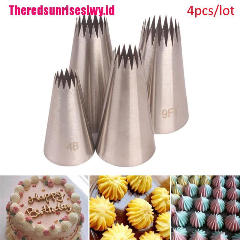 4 Pcs Nozzle Pipa Icing Untuk Dekorasi Kue