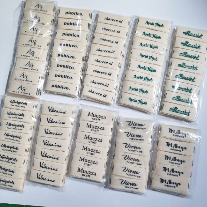 

label pita katun label custom label pita baju label pita kaos label pita hijab free desain free potong