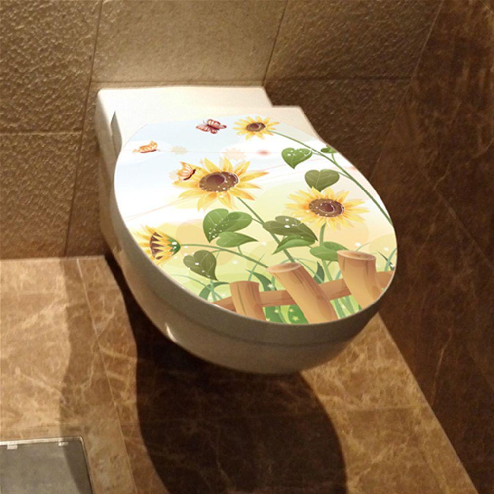 R-flower Sunflower Toilet Stiker Mural Art Decals Mural Stiker Tile Toilet Kamar Mandi Tk Stiker Hias Stiker Dinding