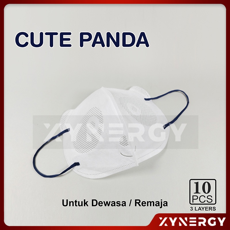 Masker Duckbill Model Panda Untuk Dewasa / Remaja 3 Ply Masker Sekali Pakai Non Medis