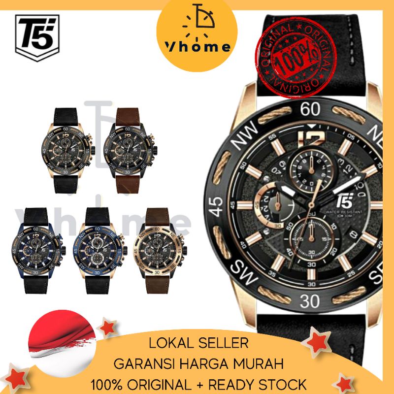 VHOME - JAM PRIA T5 ORIGINAL 100% 3807 H3807 H3807G CHRONOGRAPH WATERPROOF 3ATM BERGARANSI FREE BOX+