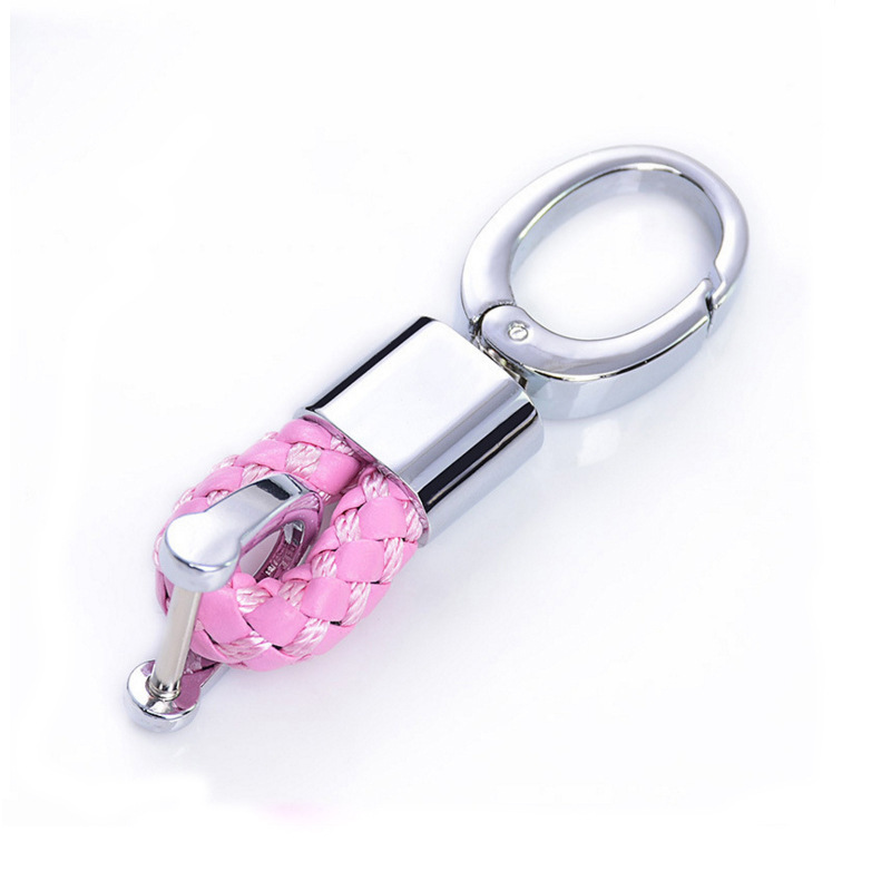 New Fashion Pria Motor Mobil Logam Gantungan Kunci Gantungan Kunci Keyfob Key Chain Ring Holder Hadiah Kulit Warna Hitam/Merah/Biru/Pink