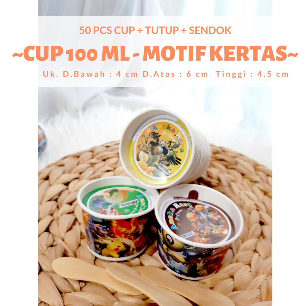 Grosir Paper Cup Es Krim Kertas Wadah Cup Es Krim Cup Ice Cream Karakter Cup Es Krim Kartun 1816