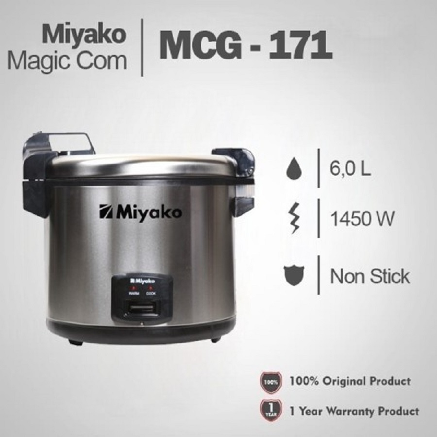 MAGIC COM RICE COOKER MIYAKO MCG171 MCG 171 16,7L 16,7 LITER  JUMBO PENANAK NASI