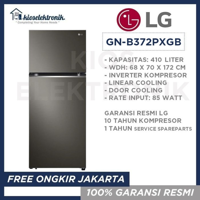 LG GN-B372PXGB Kulkas 2 Pintu Inverter - GNB372PXGB - B 372 PXGB