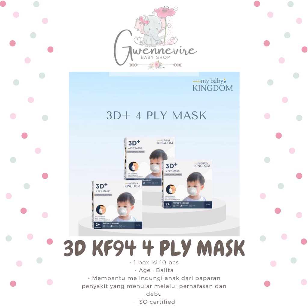 Masker Anak 3D / Masker Balita / Masker Anak / Masker Bayi / Masker MY BABY KINGDOM