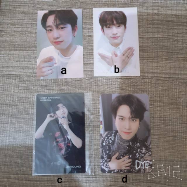 GOT7 PC LYRIC CARD JINYOUNG PRESENT YOU & ME, DYE, YUGYEOM DYE, CLEAR PC JINYOUNG KEEP SPINNING DVD