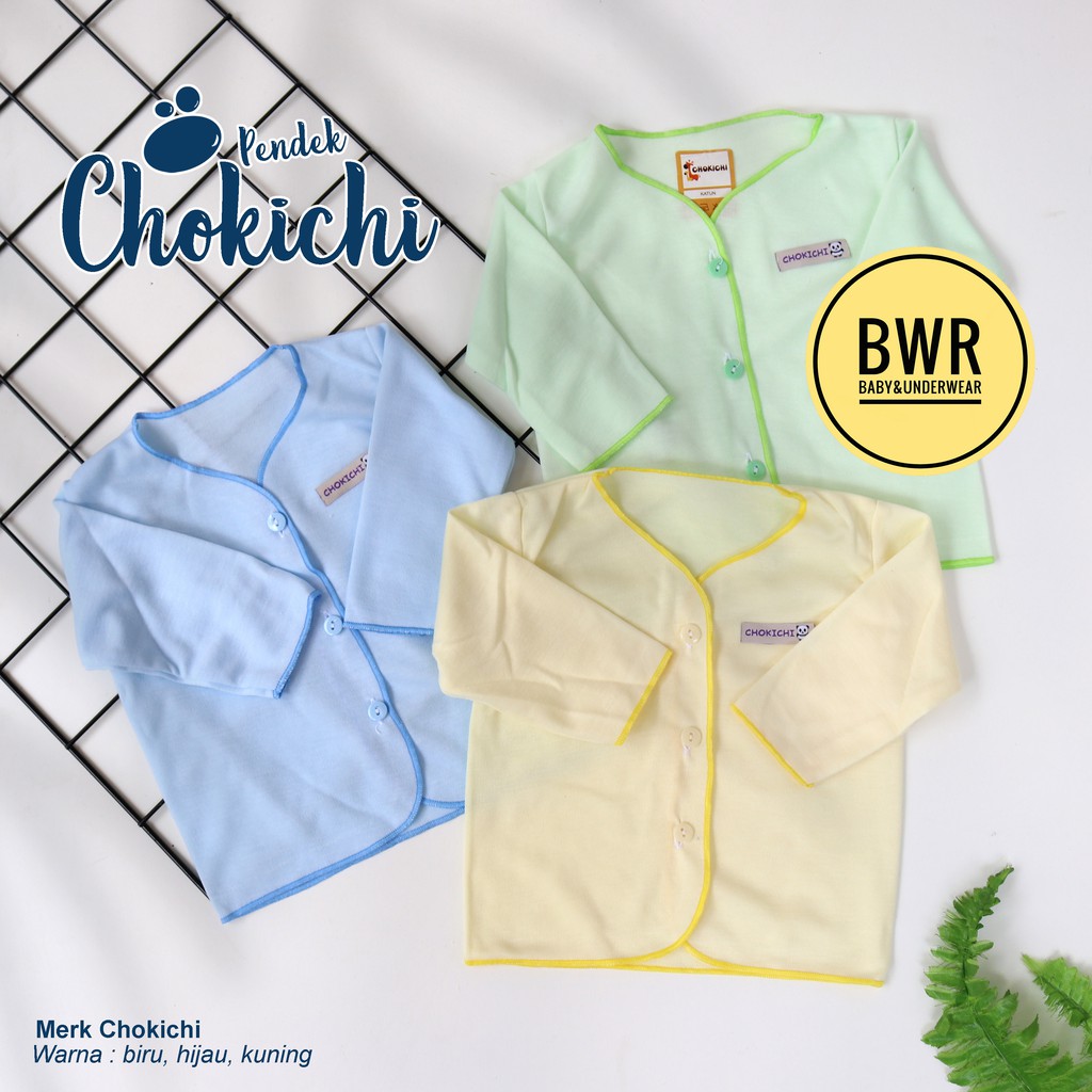 Baju Bayi Chokichi POLOS PANJANG | Baju Anak Baby Newborn 0-6 bulan Pakaian Bayi Murah - Bwr