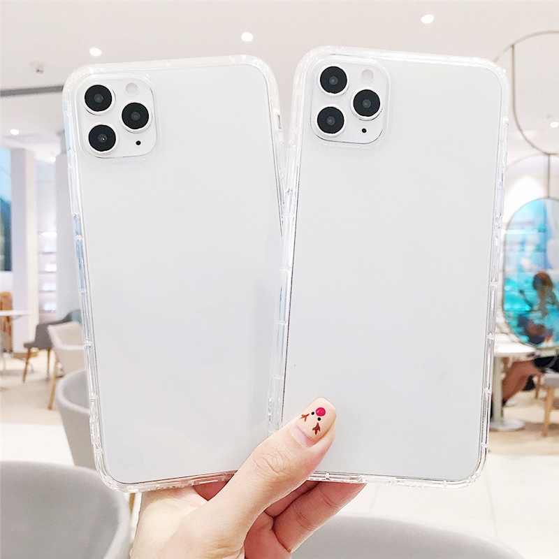 Soft Case TPU Transparan Shockproof Cover iPhone 11 12 13 Pro MAX Mini X XR XS MAX 6 6S 7 8 Plus SE 2020