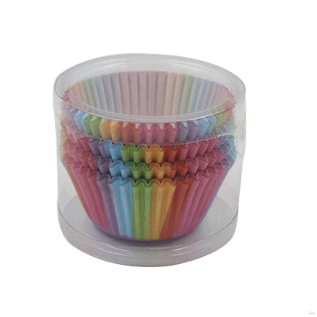 [READY STOCK] 100pcs Rainbow Color Cupcake Paper Liners Muffin Mould Cases Cake Mold Baking Cup Kitchen Accessory