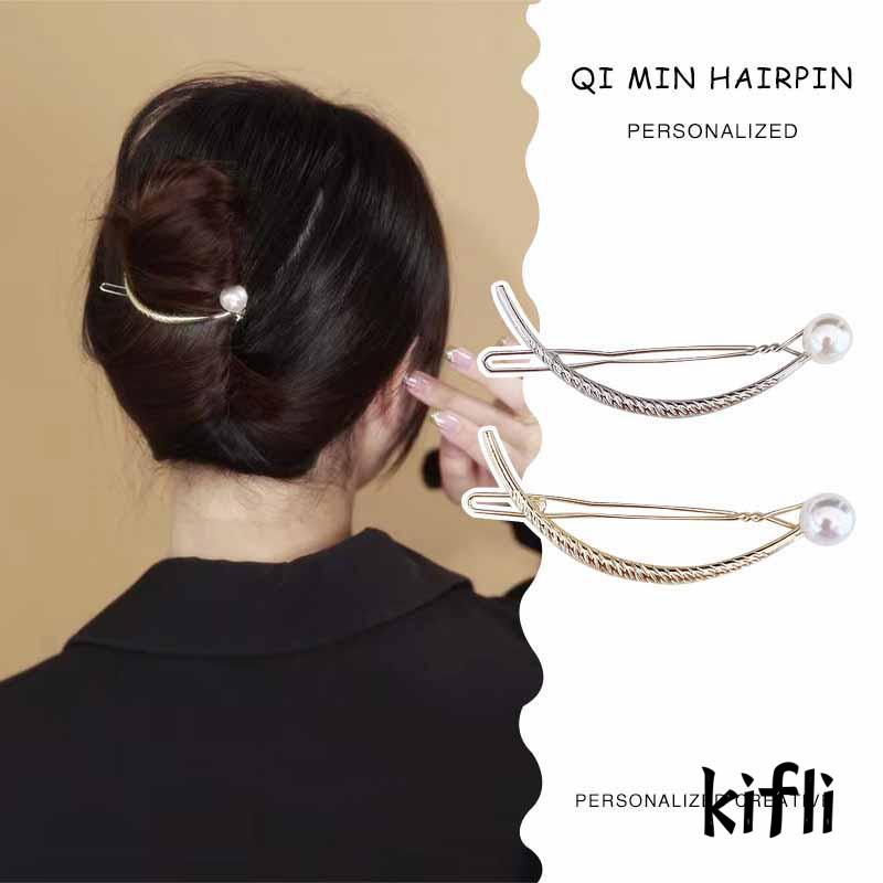 Jepit Rambut,Bahan Logam,Aksen Mutiara,Untuk Wanita